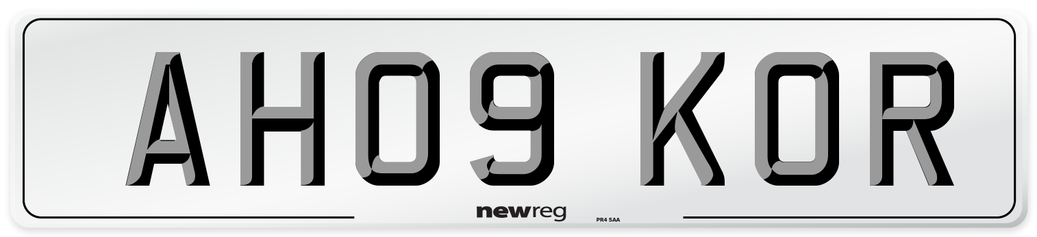 AH09 KOR Number Plate from New Reg